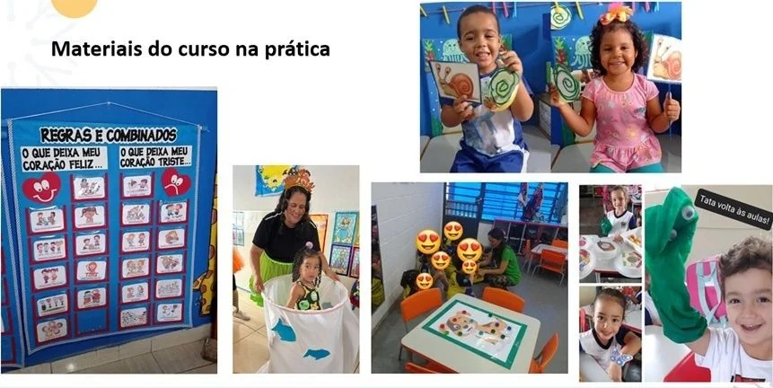 Materiais da formação AIP aplicados com crianças
